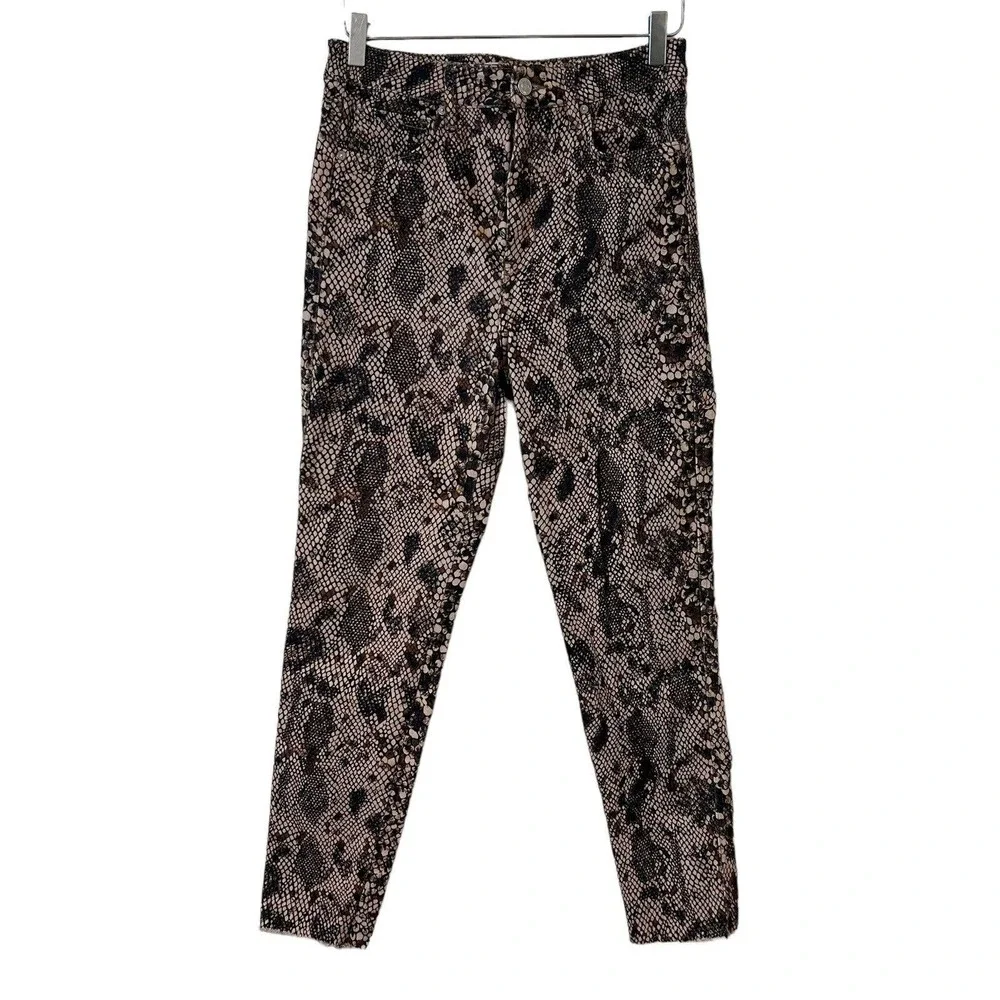 Free People We The Free Two Faced Snakeskin High Waist Frayed Jeans - Size 30